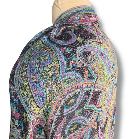Modern Expressions Scarf Colorful Paisley Woven Shawl Wrap Fringe Detail Boho - Picture 6 of 10